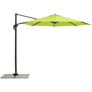 Schneider Ampelschirm, Grün, Textil, 352x244x300 cm, 360° drehbar, lichtecht, UV-beständig, verrottungsfest, mit Belüftung, Sonnen- & Sichtschutz, Sonnenschirme, Ampelschirme