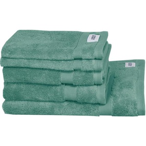 Schöner Wohnen Frottierset SW-Cuddly, Grün, Mintgrün, Pastellgrün, Salbeigrün, Textil, 5-teilig, Uni, Oeko-Tex® Standard 100, saugfähig, Aufhängeschlaufe, angenehm weich, hochwertige Qualität, schnelltrocknend, Badtextilien, Handtücher