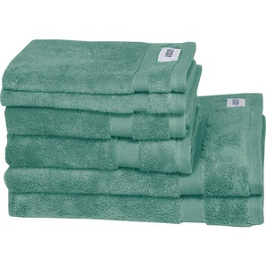 Schöner Wohnen Frottierset SW-Cuddly, Salbeigrün, Pastellgrün, Mintgrün, Grün, Textil, 6-teilig, Uni, Oeko-Tex® Standard 100, saugfähig, Aufhängeschlaufe, schnelltrocknend, hochwertige Qualität, angenehm weich, Badtextilien, Handtücher