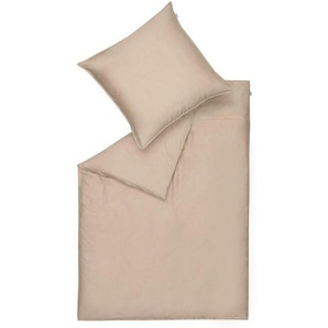 Schöner Wohnen Wendebettwäsche SW-Pure, Sand, Beige, Cappuccino, Textil, Uni, 155x220 cm, Oeko-Tex® Standard 100, pflegeleicht, hautfreundlich, angenehm wärmend, bügelleicht, schadstoffgeprüft, samtiger Griff, weiche und anschmiegsame Oberfläche,