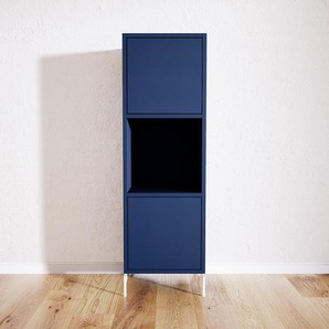 Schrank Blau - Moderner Schrank: Schubladen in Blau & Türen in Blau - Hochwertige Materialien - 41 x 129 x 34 cm, konfigurierbar