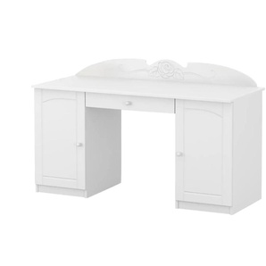 Schreibtisch  Bianco Fiori ¦ weiß ¦ Maße (cm): B: 145 H: 74 T: 60