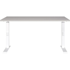 Schreibtisch GERMANIA Downey, mechanisch höhenverstellbar Tische Gr. B/H/T: 140cm x 91cm x 80cm, braun (kaschmir/weiß + weiß kaschmir) moderne Farbvariationen, Breite 120140160180 cm, Made in Germany