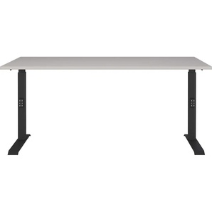 Schreibtisch GERMANIA Downey, mechanisch höhenverstellbar Tische Gr. B/H/T: 160 cm x 91 cm x 80 cm, beige (kaschmir, schwarz, kaschmir) Schreibtische moderne Farbvariationen, Breite 120140160180 cm, Made in Germany