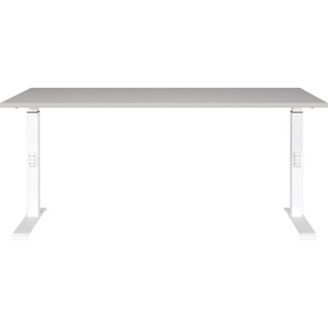 Schreibtisch GERMANIA Downey, mechanisch höhenverstellbar Tische Gr. B/H/T: 160cm x 91cm x 80cm, braun (kaschmir/weiß + weiß kaschmir) moderne Farbvariationen, Breite 120140160180 cm, Made in Germany