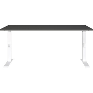 Schreibtisch GERMANIA Downey, mechanisch höhenverstellbar Tische Gr. B/H/T: 160cm x 91cm x 80cm, grau (graphit/weiß + weiß graphit) moderne Farbvariationen, Breite 120140160180 cm, Made in Germany