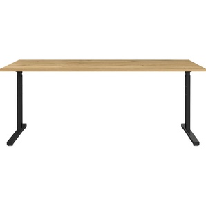 Schreibtisch GERMANIA GW-Profi 3.0 Schreibtisch Tische Gr. T: 80cm, schwarz (grandson-eiche-nb./schwarz + grandson-eiche-nb.) mechanisch höheneistellbar