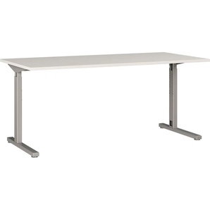 Schreibtisch GERMANIA GW-Profi 3.0 Schreibtisch Tische Gr. T: 80cm, silberfarben (lichtgrau/silber + silber lichtgrau) mechanisch höheneistellbar