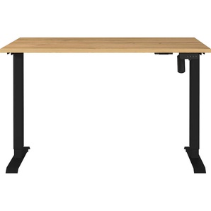 Schreibtisch GERMANIA Profi 3.0 Tische Gr. B/H/T: 120cm x 119cm x 80cm, elektrisch höhenverstellbar, schwarz (grandson-eiche-nb./schwarz + grandson-eiche-nb.) höhenverstellbar, in verschiedenen Breiten, Made Germany