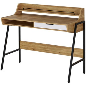 Schreibtisch - holzfarben - Materialmix - 104 cm - 89 cm - 48 cm | Möbel Kraft