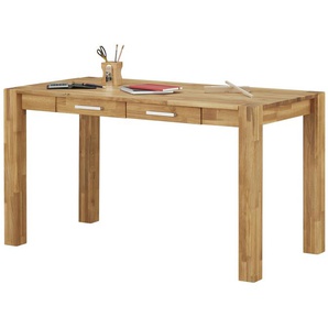 Schreibtisch - holzfarben - Materialmix - 140 cm - 76 cm - 70 cm | Möbel Kraft