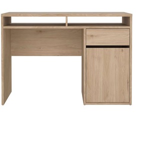 Schreibtisch HOME AFFAIRE Funktion Plus, Arbeitstisch, Bürotisch Tische Gr. B/H/T: 110,2 cm x 77,4 cm x 48,2 cm, braun (jackson hickory) Schreibtische mit 1 Tur und Schublade, 2 offene Fächer Breite 110 cm