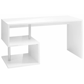 Schreibtisch INOSIGN Esse Tische Gr. B/H/T: 140 cm x 75 cm x 60 cm, weiß (weiß hochglanz) Schreibtische Breite 140 cm
