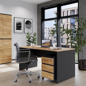 Schreibtisch »Lissabon« - braun - Holz -