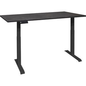 Schreibtisch MÄUSBACHER Big System Office Tische Gr. B: 120 cm, schwarz (schwarz matt, schwarzstahl, schwarzstahl) Schreibtische Breite 120 cm, elektrisch höhenverstellbar