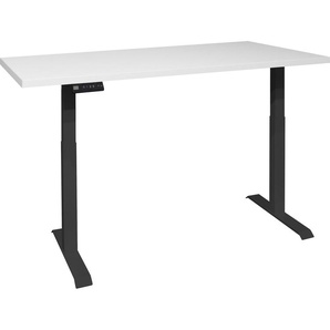 Schreibtisch MÄUSBACHER Big System Office Tische Gr. B: 120 cm, schwarz-weiß (schwarz matt, weiß matt lack, schwarz lack) Breite 120 cm, elektrisch höhenverstellbar