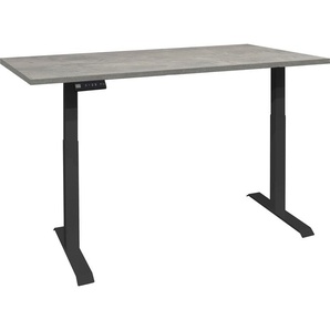 Schreibtisch MÄUSBACHER Big System Office Tische Gr. B: 140 cm, grau (schwarz matt, beton, schwarz beton) Schreibtische Breite 140 cm, elektrisch höhenverstellbar