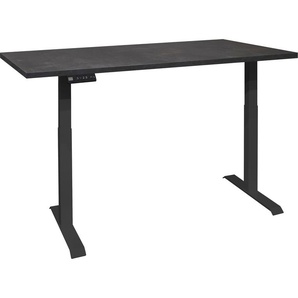 Schreibtisch MÄUSBACHER Big System Office Tische Gr. B: 140 cm, schwarz (schwarz matt, schwarzstahl, schwarzstahl) Schreibtische Breite 140 cm, elektrisch höhenverstellbar