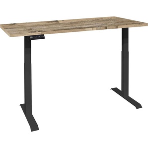 Schreibtisch MÄUSBACHER Big System Office Tische Gr. B: 160 cm, schwarz (schwarz matt, drift wood, wood) Schreibtische Breite 160 cm, elektrisch höhenverstellbar