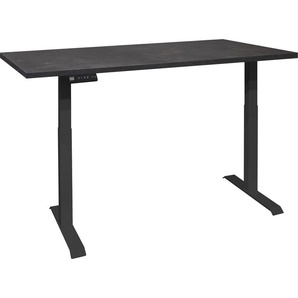 Schreibtisch MÄUSBACHER Big System Office Tische Gr. B: 160 cm, schwarz (schwarz matt, schwarzstahl, schwarzstahl) Breite 160 cm, elektrisch höhenverstellbar