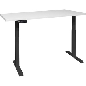 Schreibtisch MÄUSBACHER Big System Office Tische Gr. B: 160 cm, schwarz-weiß (schwarz matt, weiß matt lack, schwarz lack) Schreibtische Breite 160 cm, elektrisch höhenverstellbar