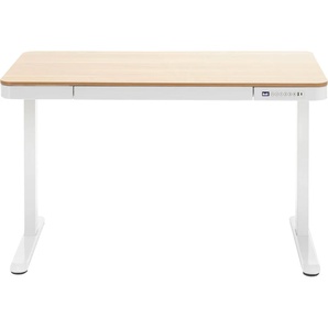 Schreibtisch MCA FURNITURE Barco Tische Gr. B/H/T: 120cm x 72cm x 60cm, braun (braun + weiß braun) elektrisch höhenverstellbar von 72-122 cm, Breite 120 cm