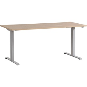 Schreibtisch SCHILDMEYER Antero Tische Gr. B/H/T: 160,0 cm x 71,0 cm x 75,0 cm, braun (eiche hellfarben, silberfarben, eiche hellfarben) Schreibtische Breite 160 cm, elektronisch höhenverstellbares Metallgestell