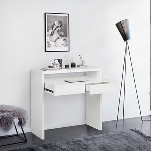 Schreibtisch WOODMAN Console10 Tische Gr. B/H/T: 100cm x 88cm x 36cm, weiß puristisches Design, Breite 36 - 56 cm