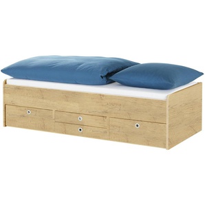 Schubkastenbett Grow Up - holzfarben - Materialmix - 127 cm - 54,5 cm | Möbel Kraft