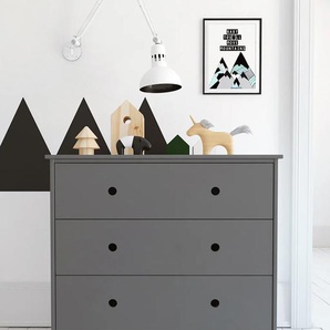 Schubkastenkommode LÜTTENHÜTT Dolidoo Sideboards Gr. B/H/T: 95 cm x 90 cm x 50 cm, 3, grau (grau, natur) Schubladenkommoden im modernen Scandi Design