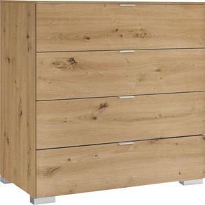 Schubkastenkommode STAUD Includo, Made in Germany Sideboards Gr. B/H/T: 80cm x 77cm x 40cm, 4 St., braun (eiche)