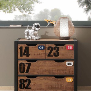 Schubkastenkommode VIPACK Alex Sideboards Gr. B/H/T: 86 cm x 83 cm x 42 cm, beige (natur) Schubladenkommoden aus teilmassiver Kiefer und MDF