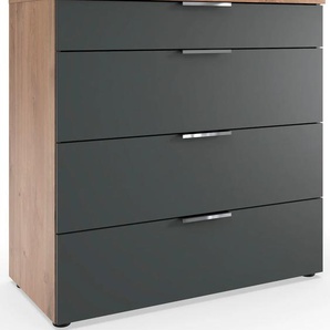 Schubkastenkommode WIMEX Level by fresh to go Sideboards Gr. B/H/T: 81cm x 84cm x 41cm, 4 St., schwarz (front graphit/ korpus plankeneiche nachbildung) 4 Schubladen mit soft-close Funktion, 81cm breit, 84cm hoch