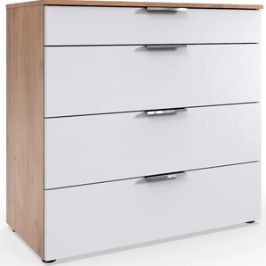 Schubkastenkommode WIMEX Level by fresh to go Sideboards Gr. B/H/T: 81cm x 84cm x 41cm, 4 St., weiß (front weiß/ korpus plankeneiche nachbildung) 4 Schubladen mit soft-close Funktion, 81cm breit, 84cm hoch