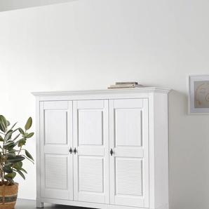 Schuhkommode HOME AFFAIRE Rauna Sideboards Gr. B/H/T: 159cm x 138cm x 39cm, weiß aus massiver Kiefer, viel Stauraum