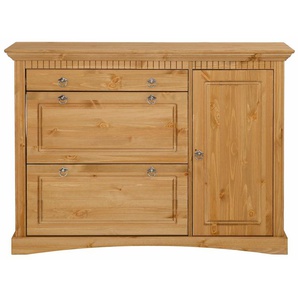 Schuhkommode HOME AFFAIRE Rustic Sideboards Gr. B/H/T: 130cm x 93cm x 39cm, beige (gelaugt/geölt) aus massiver Kiefer, Breite 130 cm, FSC-zertifiziert