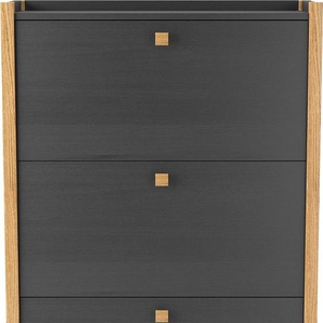 Schuhkommode WOODMAN Charis Sideboards Gr. B/H/T: 84cm x 132cm x 26cm, schwarz (schwarzgrau/eiche) Breite 84 cm, im schlichten skandinavischen Design