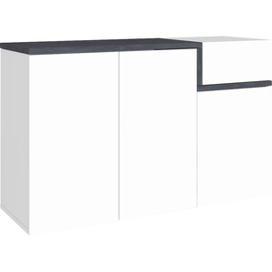 Schuhschrank INOSIGN Zet Schränke Gr. B/H/T: 120cm x 80cm x 40cm, 3 St., weiß (weiß hochglanz/zement) Breite 120 cm