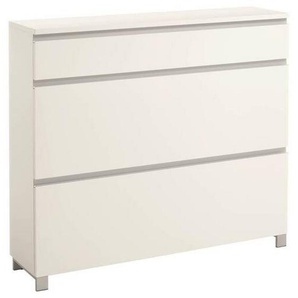 Xxxl Schuhschrank, Silber, Weiß, Holzwerkstoff, 1 Schubladen, 120x108x31 cm, Goldenes M, Made in Germany, DGM-Klimapakt, Typenauswahl, Beimöbel erhältlich, Garderobe, Schuhaufbewahrung, Schuhschränke