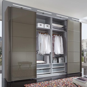 Schwebetüren-Kleiderschrank Dilly, taupe, 4-türig - Breite 330  cm