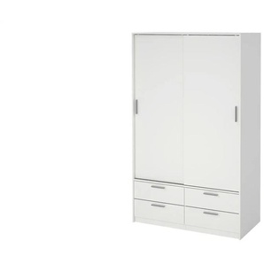 Schwebetürenschrank 2-türig - weiß - Materialmix - 121 cm - 200 cm - 60 cm | Möbel Kraft