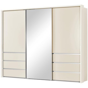 Schwebetürenschrank, 3-türig - creme - Materialmix - 310 cm - 220 cm - 67 cm | Möbel Kraft