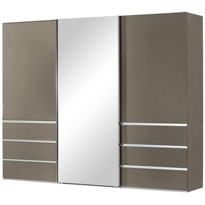 Schwebetürenschrank, 3-türig  Mitta ¦ braun ¦ Maße (cm): B: 250 H: 236 T: 67