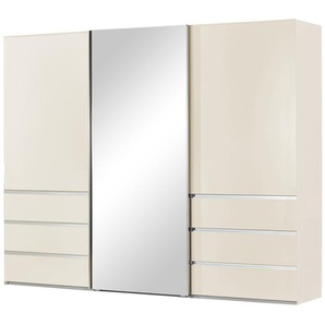 Schwebetürenschrank, 3-türig  Mitta ¦ creme ¦ Maße (cm): B: 250 H: 236 T: 67