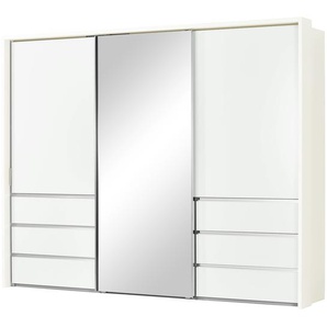 Schwebetürenschrank, 3-türig - weiß - Materialmix - 310 cm - 220 cm - 67 cm | Möbel Kraft