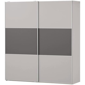 Schwebetürenschrank inkl. Innenausstattung - grau - Materialmix - 167 cm - 222 cm - 68 cm | Möbel Kraft