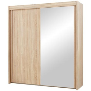 Schwebetürenschrank - holzfarben - Materialmix - 201 cm - 223 cm - 65 cm | Möbel Kraft