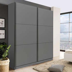 Schwebetürenschrank INOSIGN Sierra klassischer Kleiderschrank Wäscheschrank 179 oder 217cm breit Schränke Gr. B/H/T: 217cm x 210cm x 62,5cm, ohne Spiegel, 2 St., Komplettausführung, grau mit kompletter Inneneinteilung, FSC-zertifizierter Holzwerkstoff