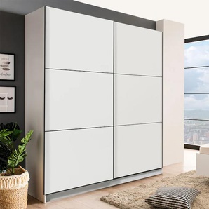 Schwebetürenschrank INOSIGN Sierra klassischer Kleiderschrank Wäscheschrank 179 oder 217cm breit Schränke Gr. B/H/T: 217cm x 210cm x 62,5cm, ohne Spiegel, 2 St., Komplettausführung, weiß mit kompletter Inneneinteilung, FSC-zertifizierter Holzwerkstoff