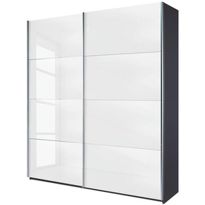 Schwebetürenschrank 226 x 210cm Grau/Weiß